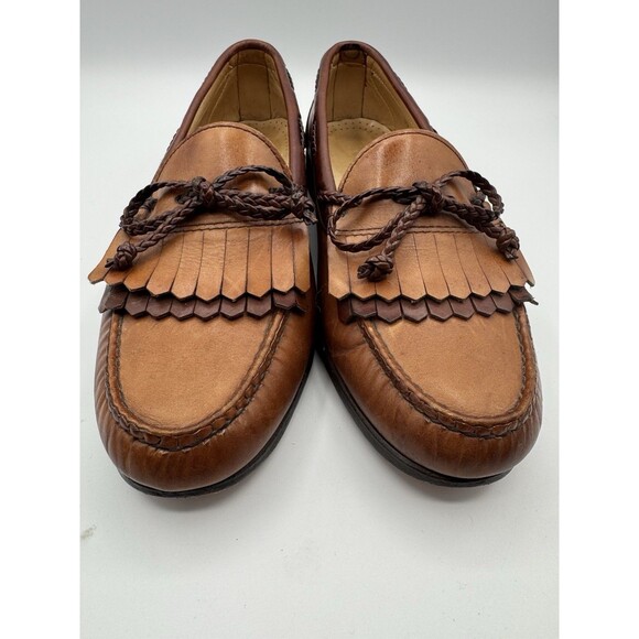 Allen Edmonds Woodstock Kiltie Loafer Cognac Brown Slip On Shoes Mens 10D USA